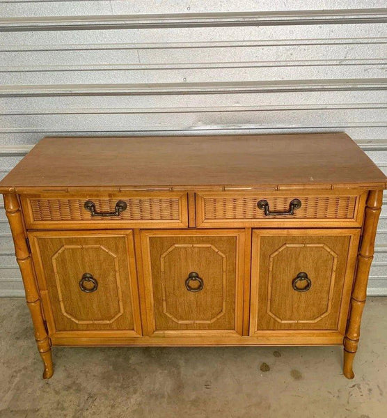 Vintage Broyhill Furniture Faux Bamboo Server Available for Custom Lacquer - Hibiscus House