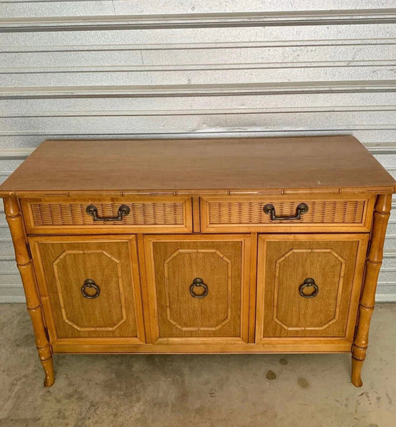 Vintage Broyhill Furniture Faux Bamboo Server Available for Custom Lacquer