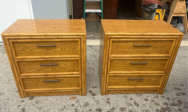 Vintage Lea Furniture Large Nightstand/Chest Pair Available For Custom Lacquer! - Hibiscus House