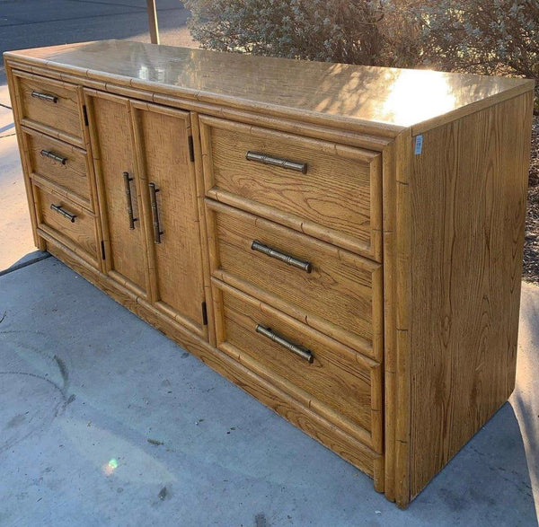 Vintage Lea Furniture Faux Bamboo Credenza Available for Custom Lacquer - Hibiscus House
