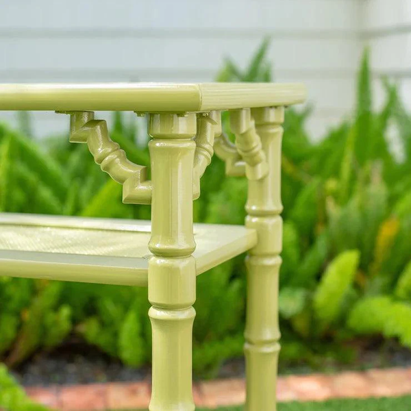 Vintage Mersman Furniture Bamboo Glass-Top Console Table Available for Lacquer!