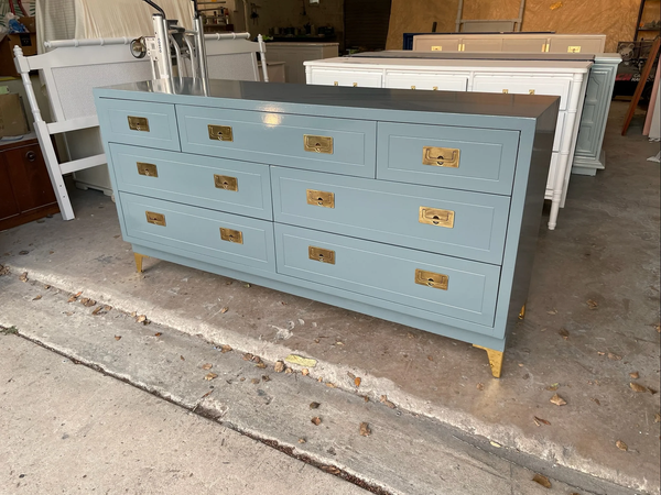 Vintage Thomasville Huntley Campaign Style Wood Dresser Available for Custom Lacquer!