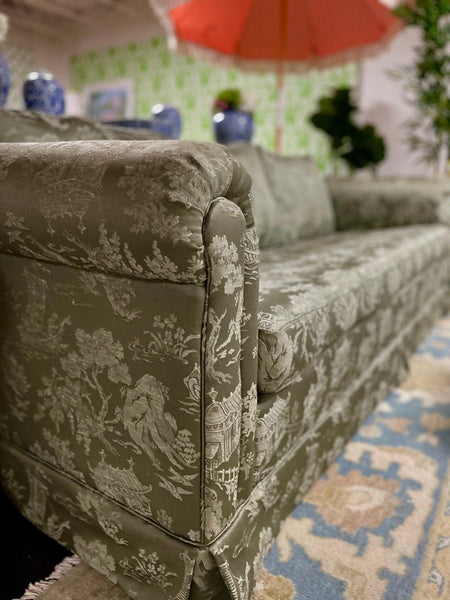Vintage Chinoiserie Tuxedo Style Sofa by Pem-Kay Furniture Co. - Hibiscus House