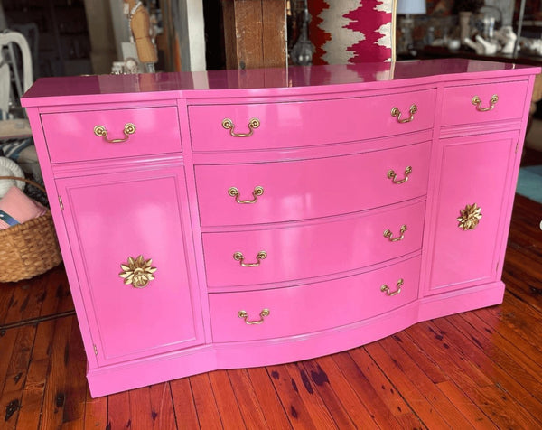 Vintage Traditional Style Breakfront Sideboard Buffet Available for Custom Lacquer - Hibiscus House