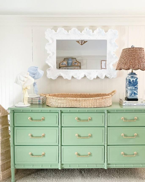 Classic Faux Bamboo Vintage Nine Drawer Dresser Available for Custom Lacquer!