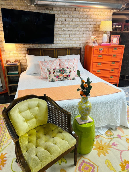 Vintage Stanley Furniture Chest Lacquered in Electric Orange Ready to Ship! - Hibiscus House