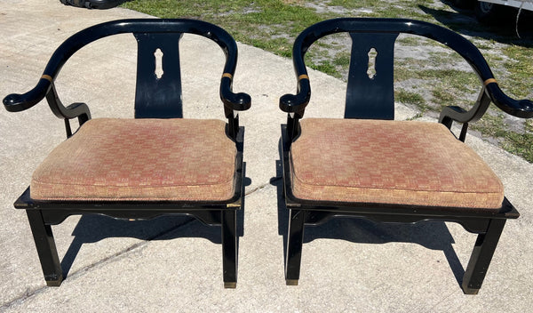 Vintage Century Furniture Ming Style Horseshoe Chair Pair Available for Custom Lacquer!