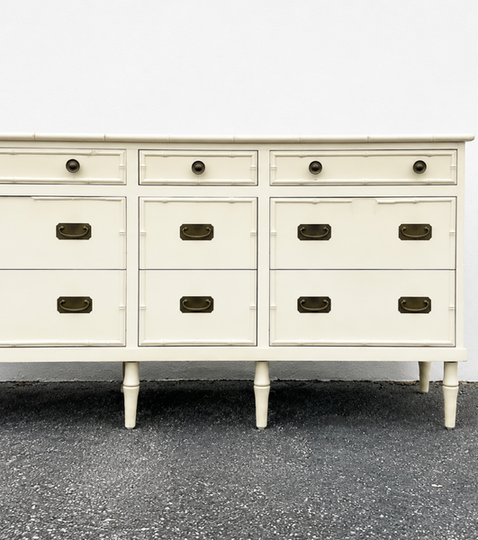Vintage Ficks Reed Nine-Drawer Faux Bamboo Dresser Available for Custom Lacquer! - Hibiscus House