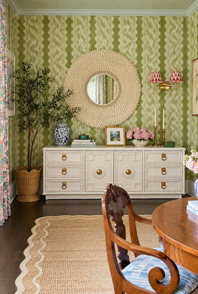 Vintage Faux Bamboo + Greek Key Credenza Dresser Available for Custom Lacquer! - Hibiscus House
