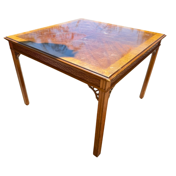 Gorgeous Vintage Game Table with Fretwork Available for Custom Lacquer! - Hibiscus House