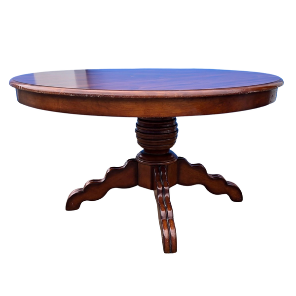 Vintage Pedestal Dining Table Available for Custom Lacquer