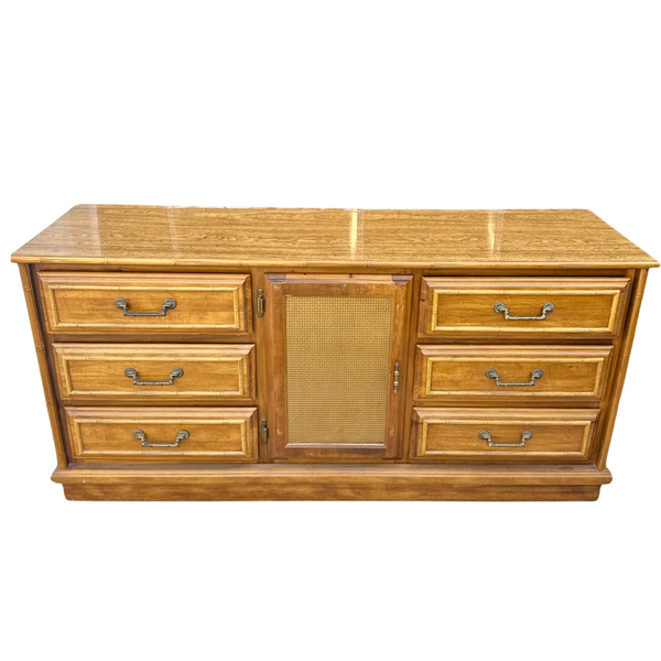 Vintage Florida Furniture Faux Bamboo and Cane Credenza Available for Customization!
