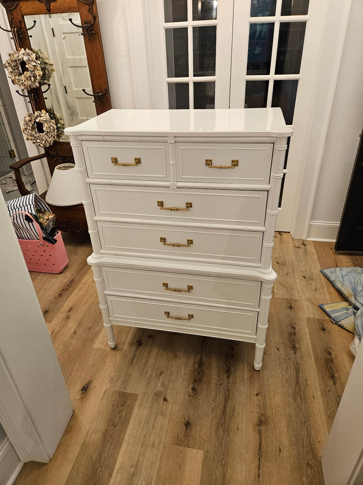 Vintage Henry Link Bali Hai Faux Bamboo Tallboy Chest Available to