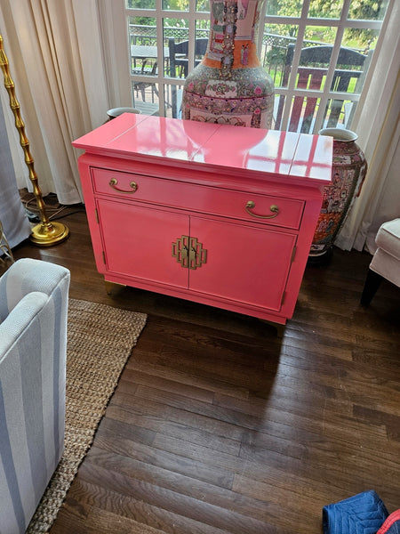 Vintage Century Furniture Chinoiserie Style Flip Top Server Available for Custom Lacquer - Hibiscus House
