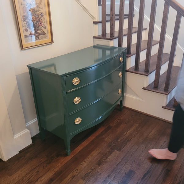Gorgeous Vintage Ethan Allen Bow Front Traditional Style Chest Available for Custom Lacquer! - Hibiscus House