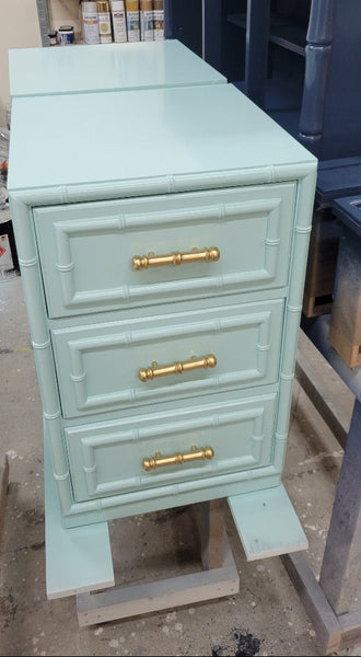 Vintage Dixie Aloha Collection Narrow Cabinet Style Nightstand Pair Available for Custom Lacquer! - Hibiscus House