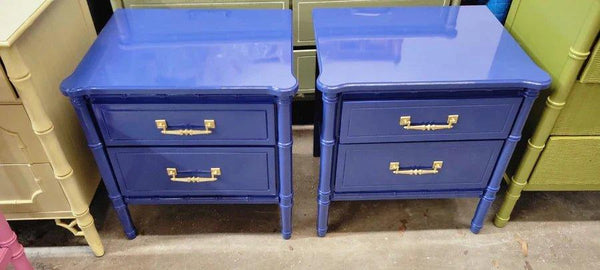 Single Classic Bamboo Nightstand Available for Custom Lacquer - Hibiscus House