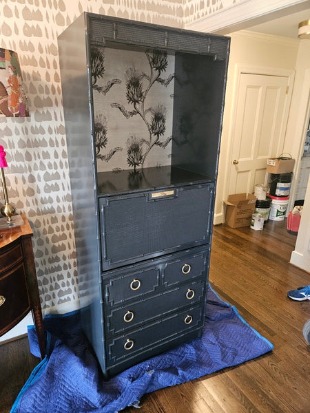 Vintage Dixie Furniture Two-Piece Bookcase with Hutch Available for Custom Lacquer!