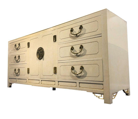 Stunning Vintage Chinoiserie Credenza by White Furniture Co. Available for Custom Lacquer - Hibiscus House