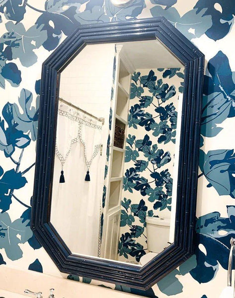 Lea Furniture Faux Bamboo Octagonal Mirror Pair Available for Custom Lacquer - Hibiscus House