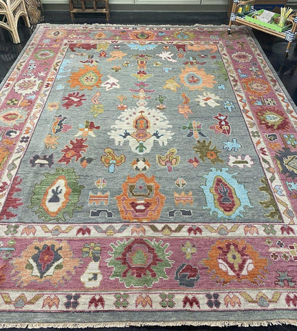 9x12 Handmade Oushak Rug Ready to Ship - Hibiscus House