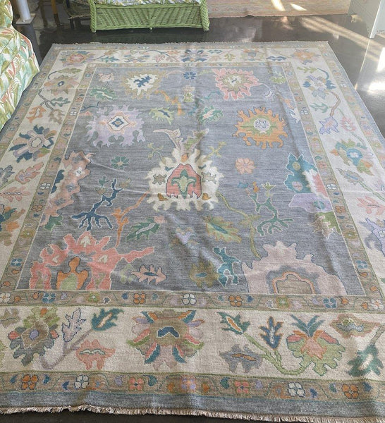 9 x 12 Handmade Oushak Rug Available and Ready to Ship - Hibiscus House