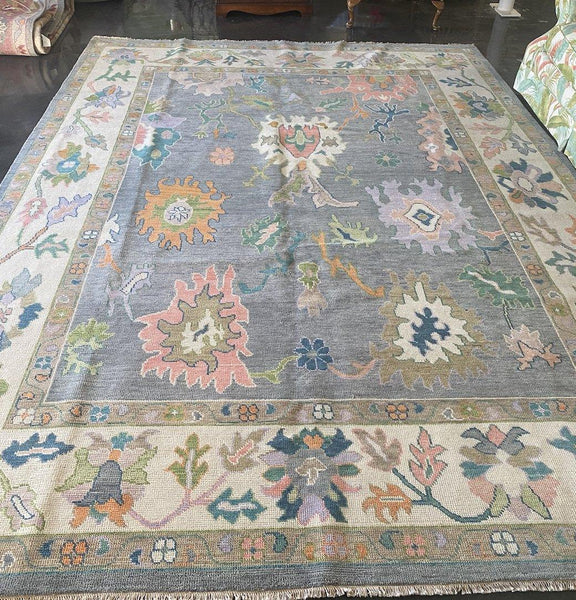 9 x 12 Handmade Oushak Rug Available and Ready to Ship - Hibiscus House