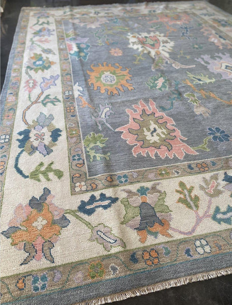 9 x 12 Handmade Oushak Rug Available and Ready to Ship - Hibiscus House