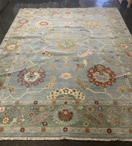 8 x 10 Handmade Turkish Oushak Rug Available and Ready to Ship - Hibiscus House