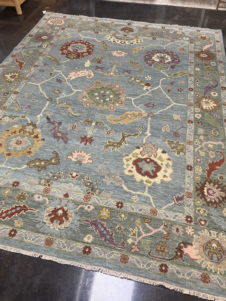 8 x 10 Handmade Turkish Oushak Rug Available and Ready to Ship - Hibiscus House