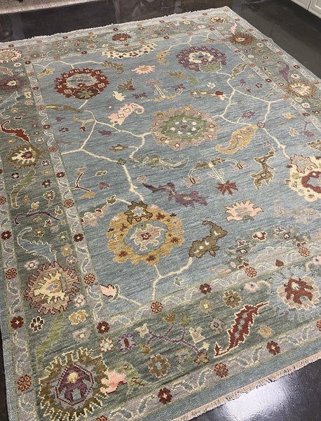 8 x 10 Handmade Turkish Oushak Rug Available and Ready to Ship - Hibiscus House