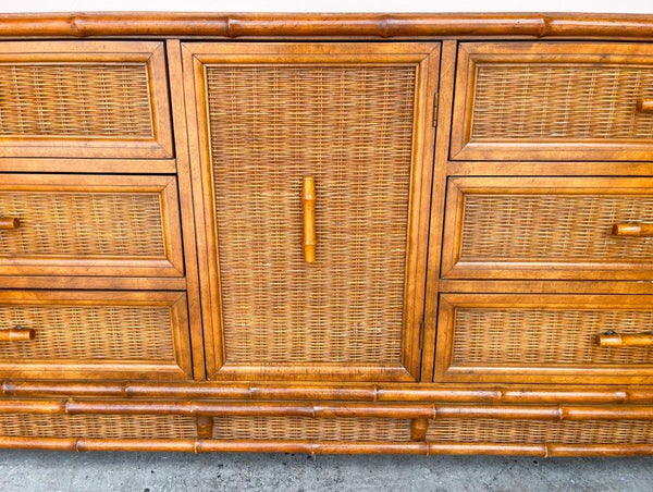 Vintage American of Martinsville Faux Bamboo Credenza Available for Custom Lacquer - Hibiscus House