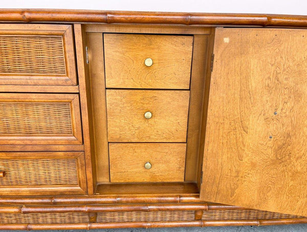 Vintage American of Martinsville Faux Bamboo Credenza Available for Custom Lacquer - Hibiscus House