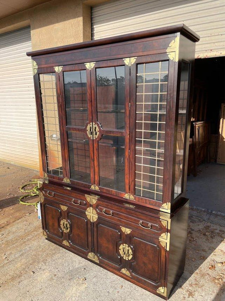 Vintage Bernhardt Furniture Chinoiserie China Cabinet Available for Custom Lacquer - Hibiscus House