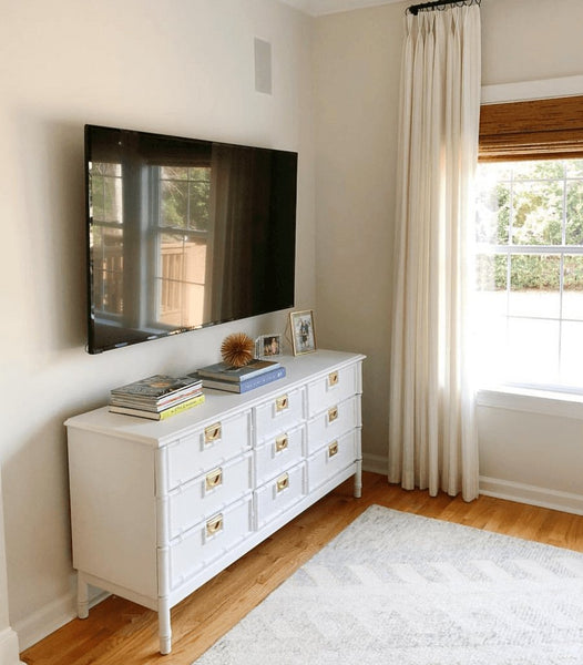 Vintage Stanley Style Faux Bamboo Nine Drawer Dresser Available for Custom Lacquer - Hibiscus House