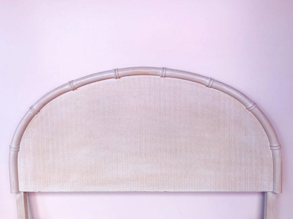 Vintage Broyhill Faux Bamboo Woven Queen Headboard Available for Lacquer - Hibiscus House