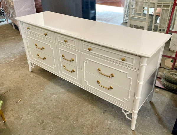 1970's Thomasville Allegro Faux Bamboo Dresser Available for Custom Lacquer - Hibiscus House