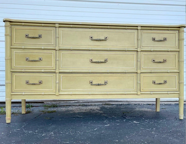 Vintage Henry Link Bali Hai Faux Bamboo Triple Dresser Available for Lacquer! - Hibiscus House