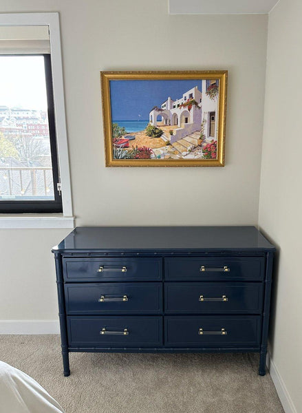 Vintage Faux Bamboo Classic Six Drawer Dresser Available for Custom Lacquer! - Hibiscus House