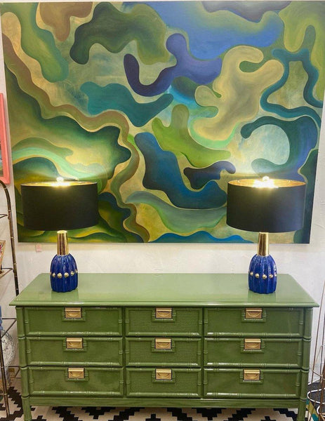 Vintage Faux Bamboo Stanley-Style Nine Drawer Dresser Available for Custom Lacquer! - Hibiscus House