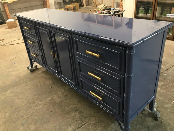 Cellini Furniture Faux Bamboo Credenza Available for Custom Lacquer - Hibiscus House