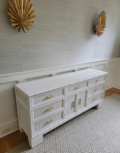 Vintage American of Martinsville Faux Bamboo Credenza Available for Custom Lacquer - Hibiscus House