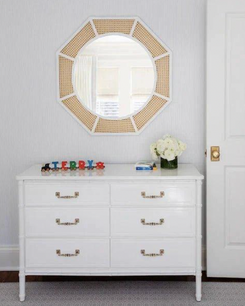 Vintage and Rare Faux Bamboo Six-Drawer Dresser Available to Customize!