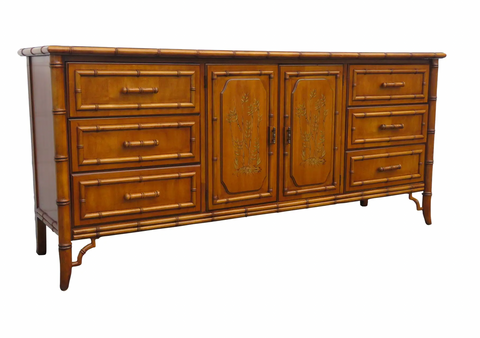 Vintage Dixie Aloha Faux Bamboo Credenza Available to Customize!