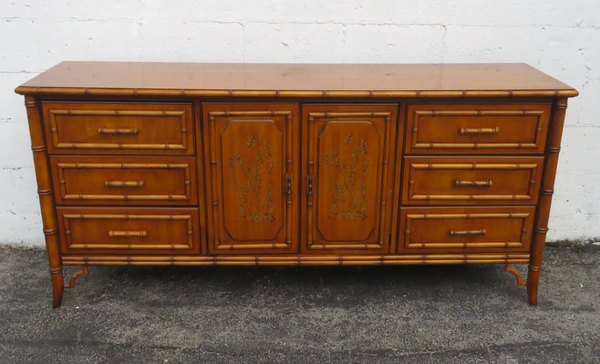 Vintage Dixie Aloha Faux Bamboo Credenza Available to Customize!