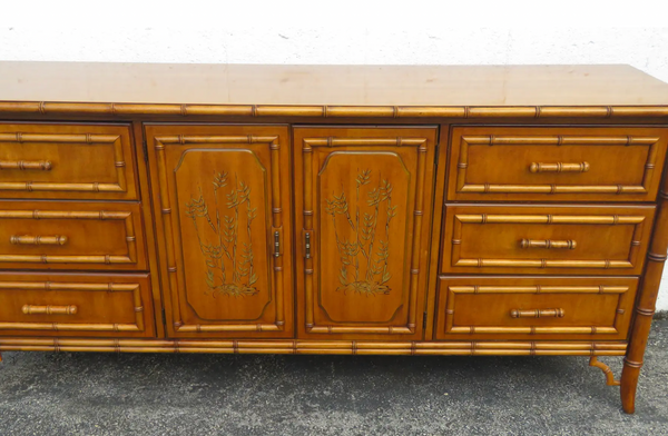 Vintage Dixie Aloha Faux Bamboo Credenza Available to Customize!