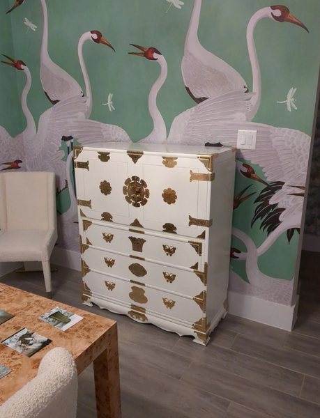 Vintage Tansu Chinoiserie Style Nightstand Pair Available for Custom Lacquer