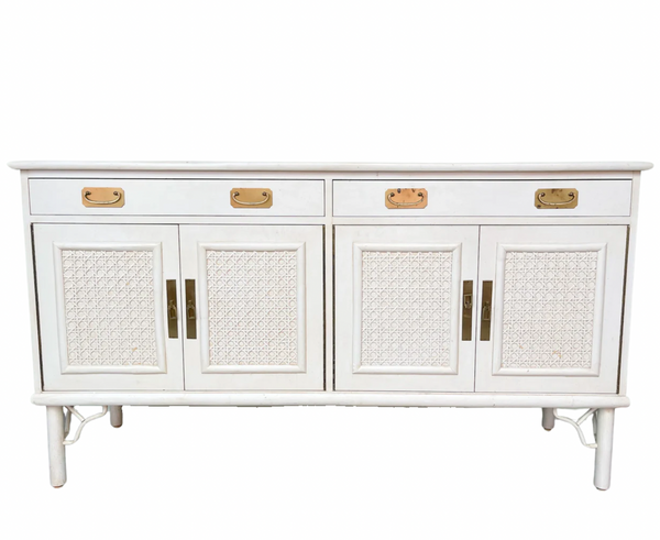 Vintage Ficks Reed Rattan and Cane Buffet Available for Custom Lacquer! - Hibiscus House