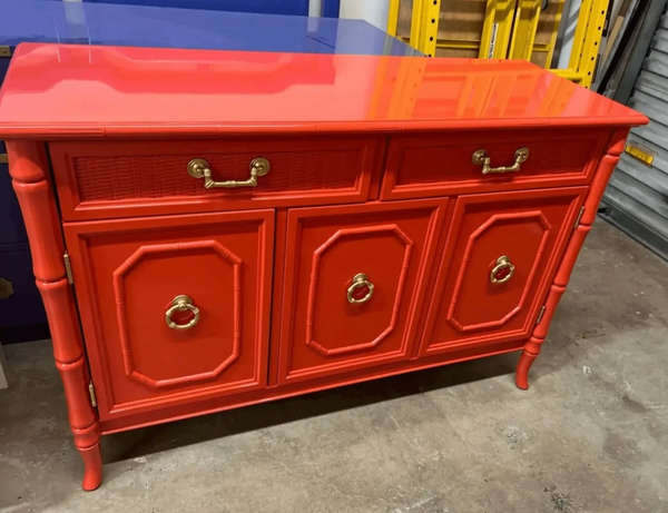 Vintage Broyhill Faux Bamboo Server Available for Custom Lacquer!