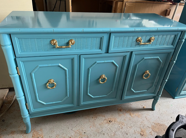 Vintage Broyhill Faux Bamboo Server Available for Custom Lacquer!